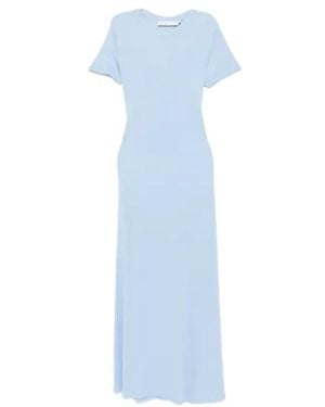Proenza Schouler Short-Sleeve Maxi Dress - Blue