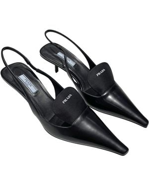 Prada Slingback High-Heeled Sandals - Black