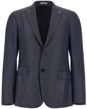 Pal Zileri Textured Single-Breasted Blazer - Blue