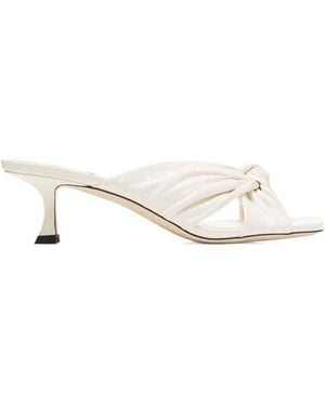 Jimmy Choo Avenue Heel Muller Sandals - Natural