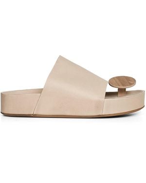 Uma Wang Toe Round Head Slippers - White