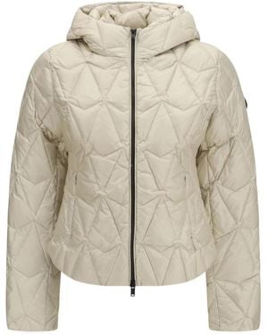 Moose Knuckles Hooded Quilted Down Jacket - Natural