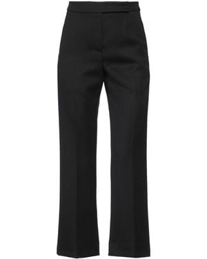 Tory Burch Minimalist Wool Wide-Leg Pants - Black