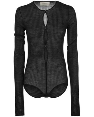 Sportmax Crewneck Long-Sleeved Jumpsuit - Black