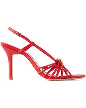 Loeffler Randall Embellished Leather Sandals - Red