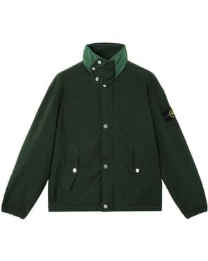 Stone Island Coach Jacket With Anti-Drop And Snap Pockets - Green
