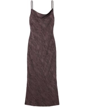 St. Agni Printed Satin Midi Dress - Purple