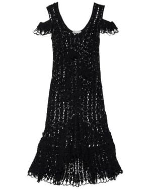 JW Anderson Snowdrop Detail Crochet Dress - Black