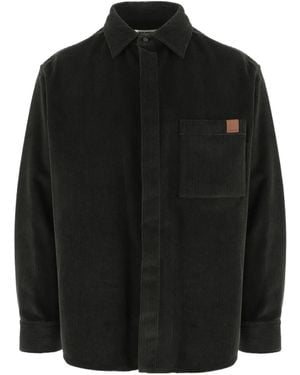 DARKPARK Corduroy Patch-Pocket Shirt - Black