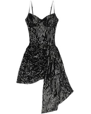Area Wrapped Mini Dress - Black