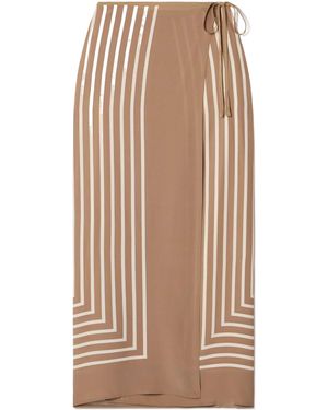 TOTEME Striped Silk-Chiffon Maxi Wrap Skirt - Natural