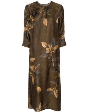 Uma Wang Agina Printed Dress - Natural