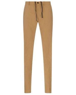 Incotex Teknotela Logo Patch Slim-Fit Pants - Natural