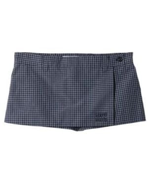 Miu Miu Check-Pattern Skorts - Blue