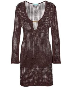 Melissa Odabash Ellis Keyhole Scalloped Minidress - Brown