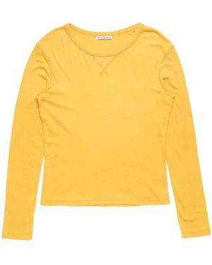 Acne Studios Logo Long Sleeve T-Shirt - Yellow