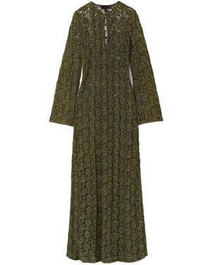Nili Lotan Della Crocheted Cotton Maxi Dress - Green