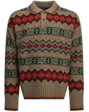 Polo Ralph Lauren Fair Isle Polo Knitted Jumper - Green