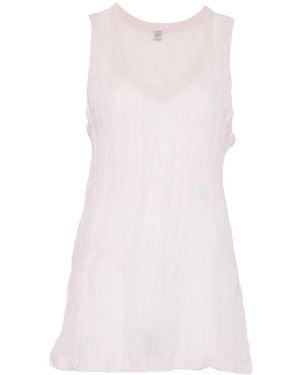 TOTEME Totême Crinkled Sleeveless Gauze Tank Top - Pink