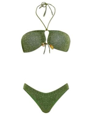 Oséree Oséree Lurex Bandeau Bikini Set - Green