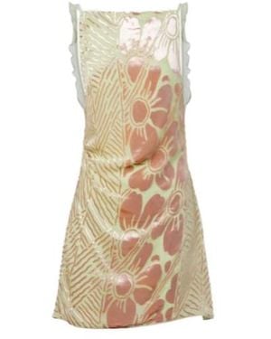 SIR. Ventura Floral Velvet And Mesh Minidress - Natural