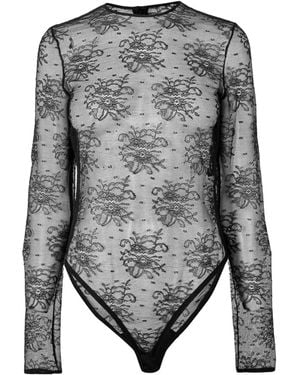 Dolce & Gabbana Lace Long-Sleeved Bodysuit - Grey