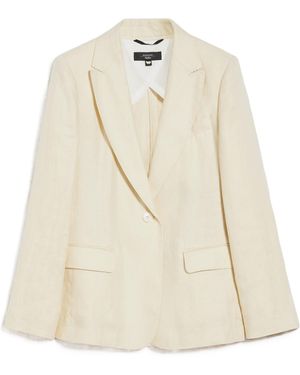 Weekend by Maxmara Single-Breasted Long-Sleeved Blazer - Natural