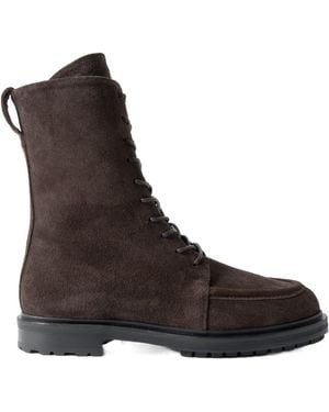 Aeyde Solid Color Suede Ankle Boots - Brown