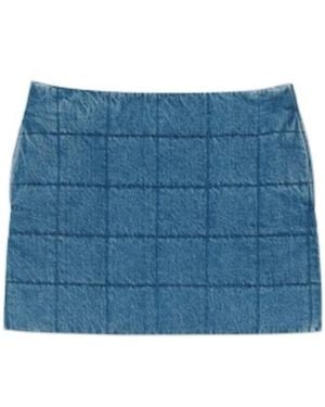 Gucci Denim Quilted Skirt - Blue