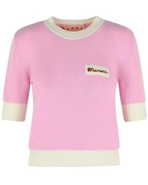 Marni Logo Embroidered Jumper - Pink