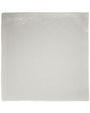 Gucci Gg Wool Silk Lamé Jacquard Shawl - White