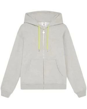 CASABLANCA Drawstring Zip-Up Hoodie - White