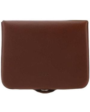 A.P.C. Logo Debossed Wallet - Brown