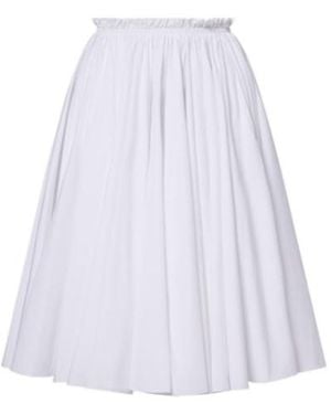 Ami Paris Corolla Gathered Cotton Midi Skirt - White