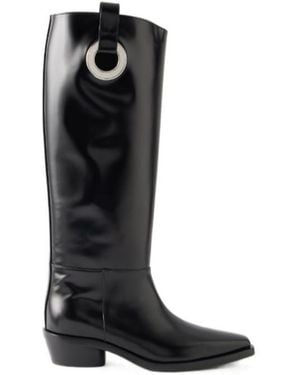 Proenza Schouler Trimmed Leather Boots - Black