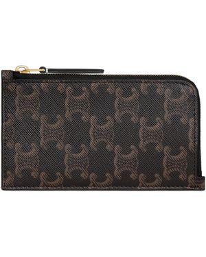 Celine Long Zipped Card Holder - Black