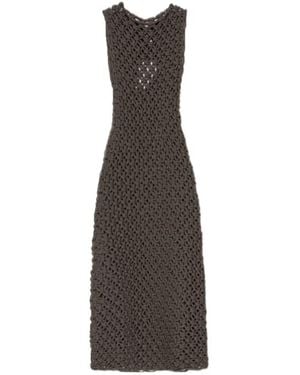 Alaïa Alaïa Hand Knotted Dress - Brown
