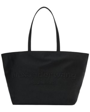 Alexander Wang Logo Embossed Ponch Tote Bag - Black