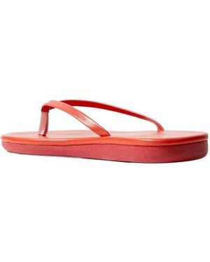 Ancient Greek Sandals Leather Flip Flops - Red