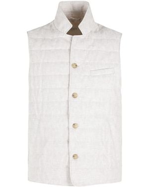 Seventy Stand-Up Collar Vest - White