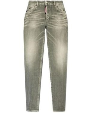DSquared² Distressed Straight-Leg Jeans - Green