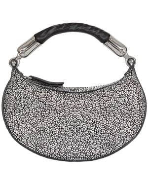 Balmain Ebene Embellished Mini Hand Bag - Grey