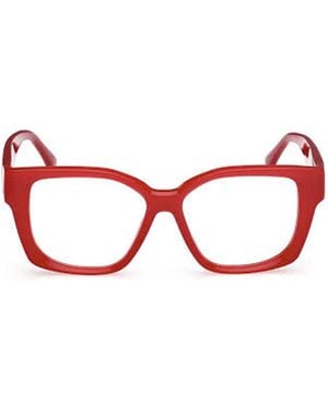 Max Mara Rectangular Frame Glasses - Red