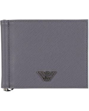 Emporio Armani Logo-Plaque Bifold Wallet - Gray