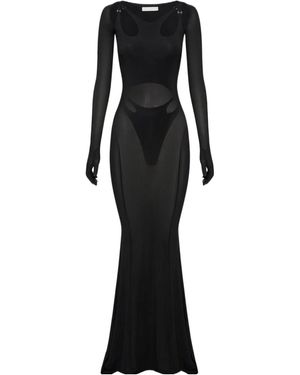 ワンピース DION LEE Black Viscose Blend One-Shoulder Dress Dion Lee Hosiery Viscose Blend One-shoulder Dress In Black