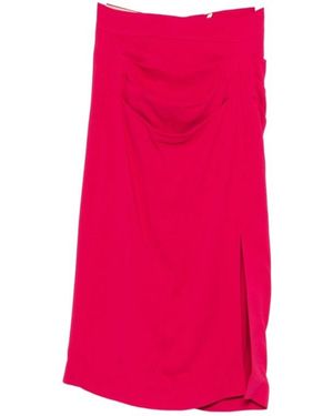 Valentino Zipped Midi Skirt - Red