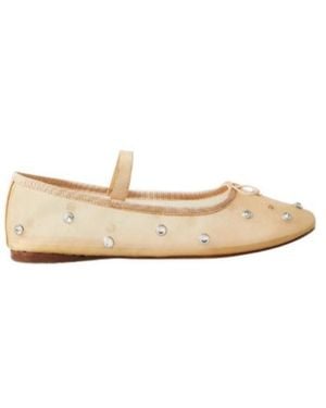 Loeffler Randall Crystal-Embellished Tulle Ballet Flats - Natural