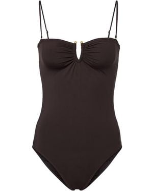 Nili Lotan Pleated One-Piece Swimsuit - Brown