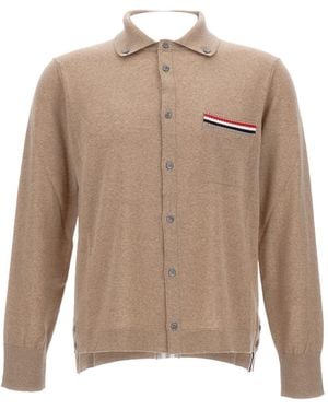 Thom Browne Stripe Trim Cardigan - Brown