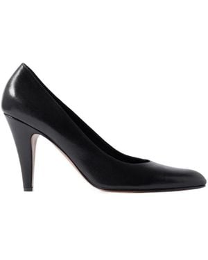 The Row Ornella Leather Court Shoes - Black